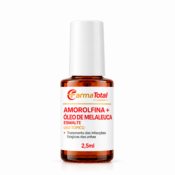 Amorolfina + Óleo de Melaleuca 2,5mL | Esmalte antifúngico para tratamento e cuidado das unhas