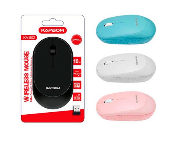 Mouse sem fio wireless 2.4ghz receptor usb - Kapbom (KA-602)