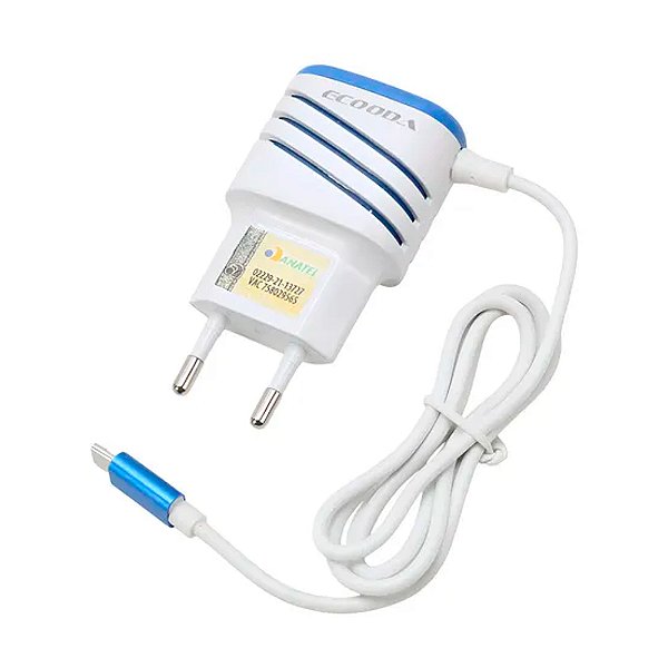 Carregador Ecooda 3.6A - 2 entradas USB com cabo type C embutido (EC5229)