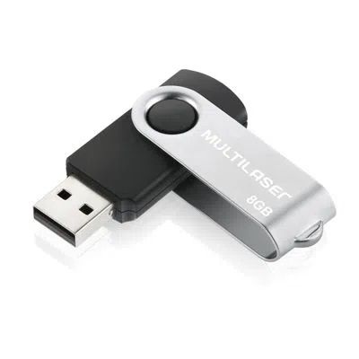 Pen drive Twist 8GB USB leitura 10MB/s e gravação 3MB/s preto - Multilaser (PD587)