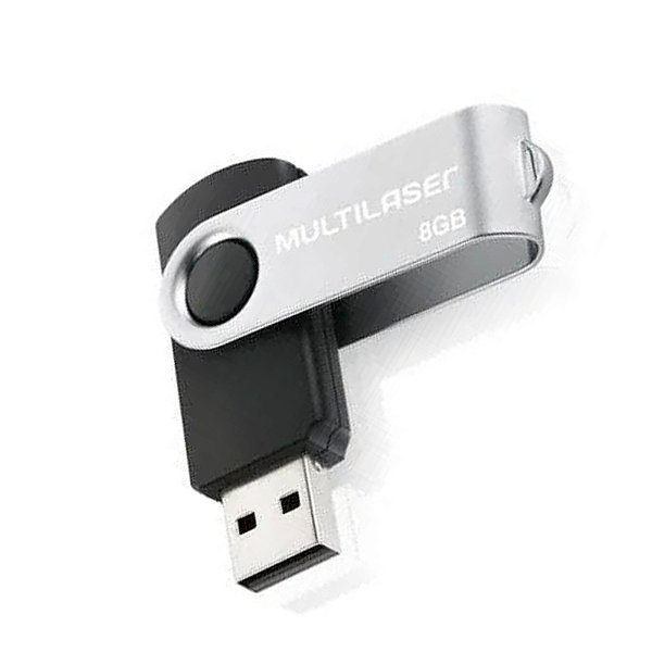 Pen drive Twist 8GB USB leitura 10MB/s e gravação 3MB/s preto - Multilaser (PD587)