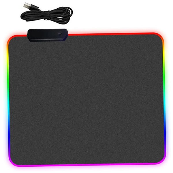 Mouse Pad gamer com LED RGB 7 cores  25cm x 35cm (MP-LED2535)