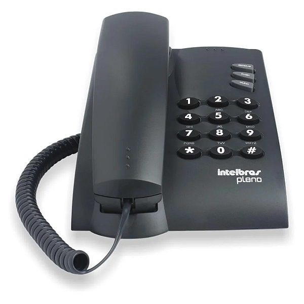 Telefone com fio pleno preto
