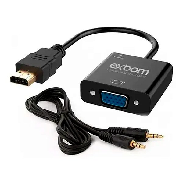 Conversor HDMI para VGA com áudio P2 Exbom (CC-HVA60)