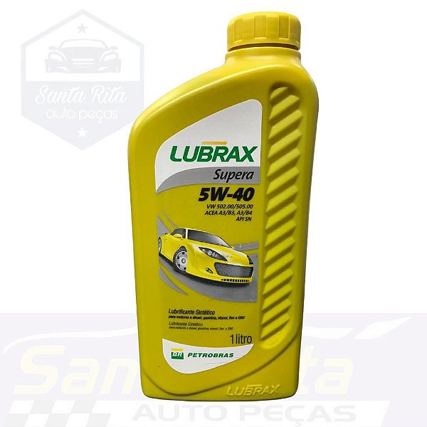Óleo sintético 5w40 Lubrax 1L