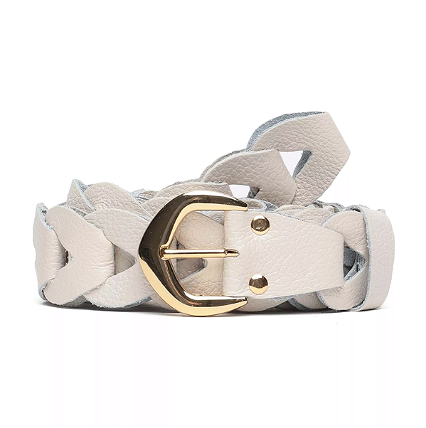 Cinto Em Couro - Off White