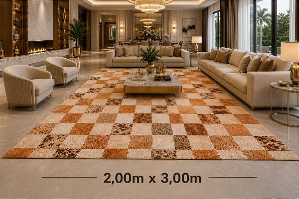 TAPETE COURO BEGE 2,00m x 3,00m