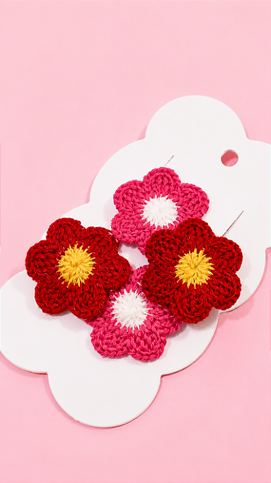 Presilha de Cabelo: Flor de Crochê