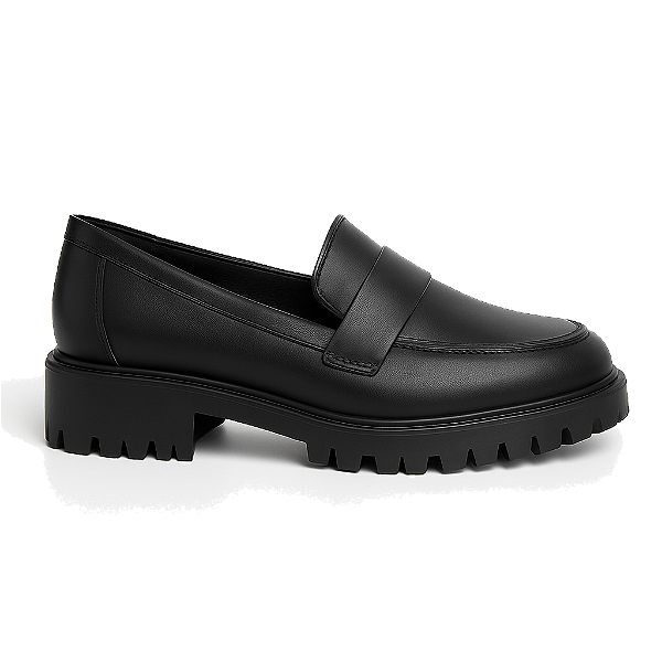 MOCASSIM EM COURO PRETO