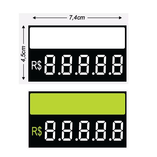 Etiqueta PVC Preço Dígitos 4,5x7,4cm (50und)