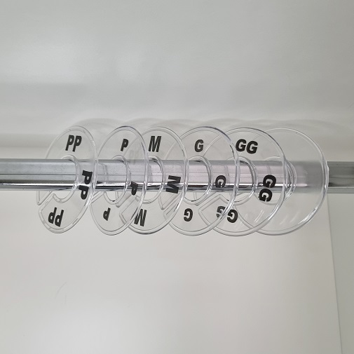 Separador de Roupas para Arara (PP, P, M, G, GG e Liso) Transparente