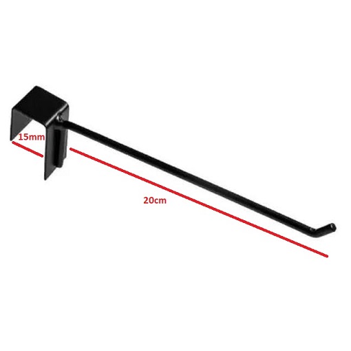 Gancho Simples p/ barra15 espessura arame: 6,35mm Comprimento:20cm (50und)
