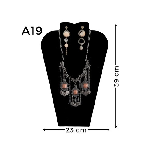 Expositor para Colar e Brincos em PVC Preto 39x23cm – Bijuterias e Joias