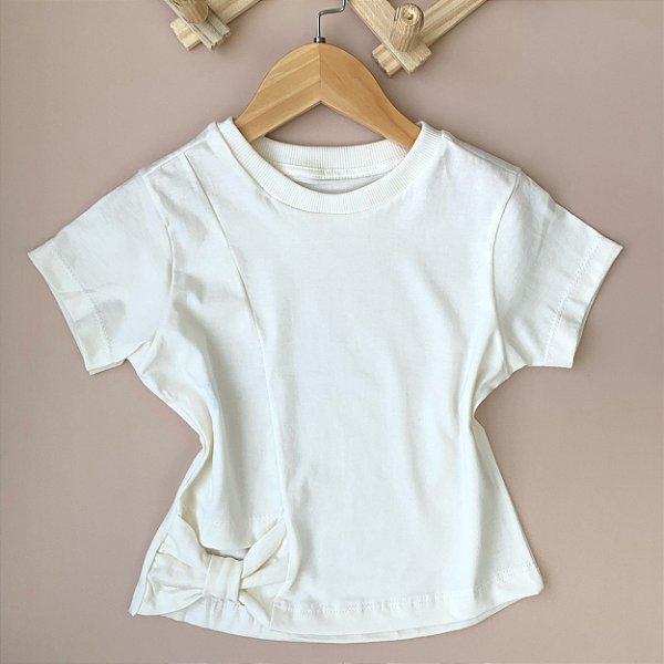 Camiseta Básica Infantil Off-White - tam 04 e 06