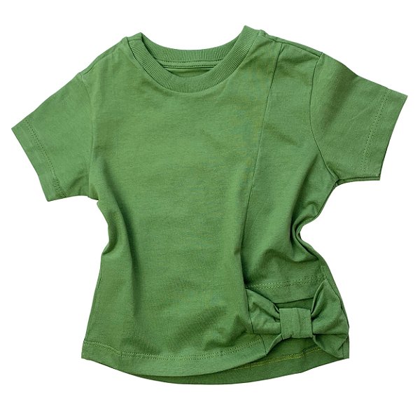 Camiseta Básica Infantil Verde - tam 06 e 08