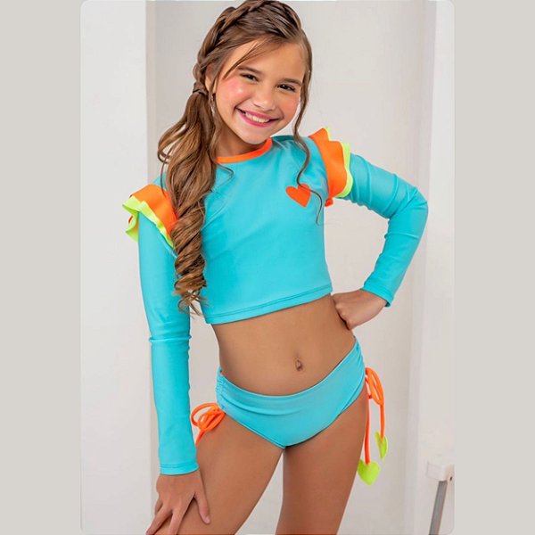 Biquíni Infantil Cropped Manga Longa tam 04