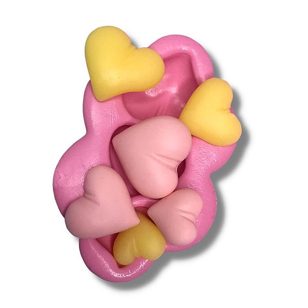 Molde de Silicone 3 Corações Molde para Biscuit Molde para Confeitaria MOL0006