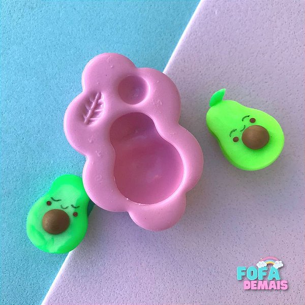 Molde de Silicone Abacate Cute Molde para Biscuit Molde para Confeitaria MOL0007