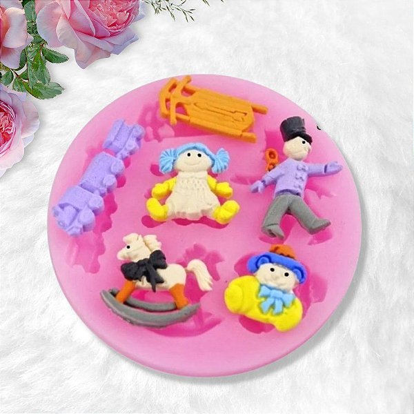 Molde de Silicone Brinquedos Importados Biscuit Confeitaria MOL065