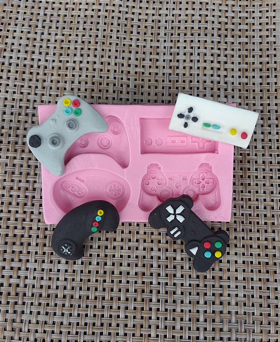 Molde de Silicone Controles de Video Game Biscuit Confeitaria MOL078
