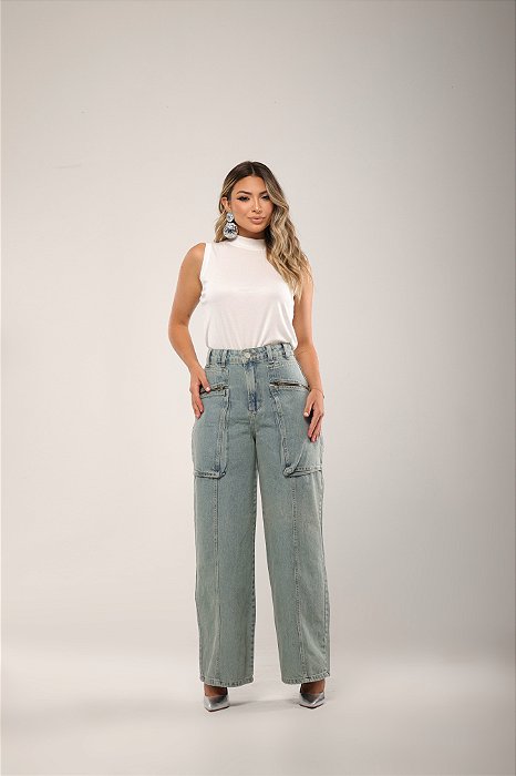 CALÇA WIDE ZÍPERES SUJINHO