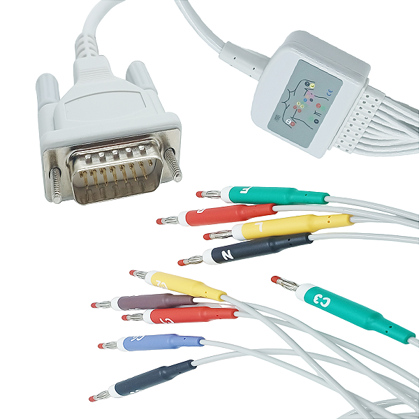 Cabo Ecg 10 Canais Cardiocare 2000 3000 Pino Banana