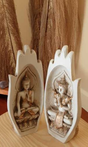 PAR DE MÃOS BUDISMO - MARFIM