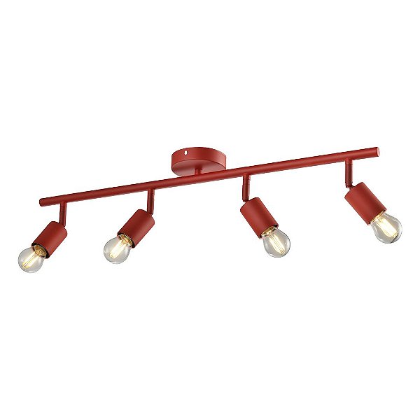 Luminaria Plafon Trilho 65,5cm Vermelho