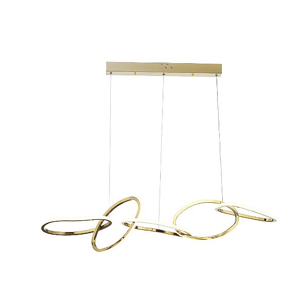 Lustre Pendente Dourado Authentic LED 3000k Branco Quente