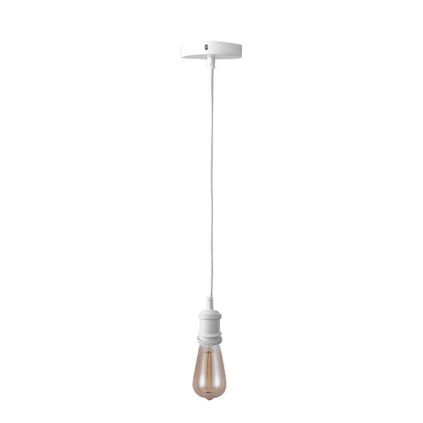 Luminaria Industrial Bocal Retrô Vintage Branco 8cm