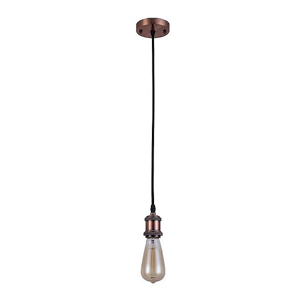 Luminaria Industrial Bocal Retrô Vintage Cobre 8cm