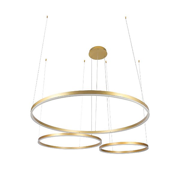 Lustre Pendente Asthree 3 Anéis Moderno Led integrado