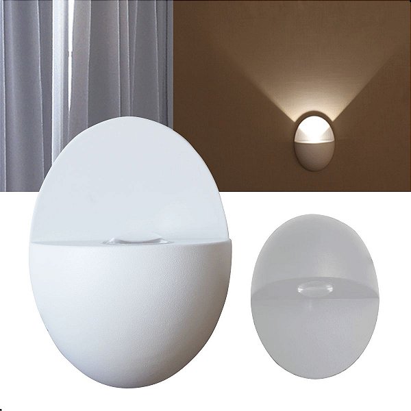 Arandela Para Área Externa Interna LED 1w 3000k Branco Globo