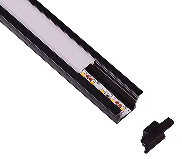 Kit 2 Perfil de Aluminio Embutir 1 Metros  Slim 24,83x14,4mm