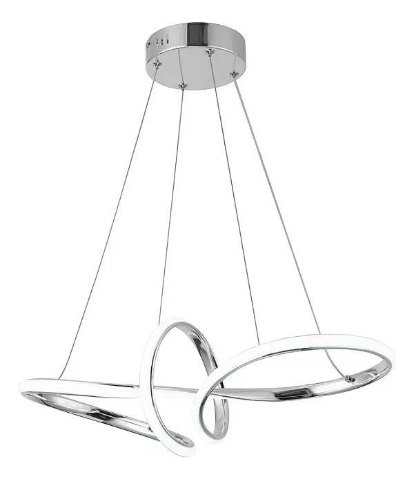 Lustre Pendente 45W Led Integrado moderno 3 em1 bivolt cromado