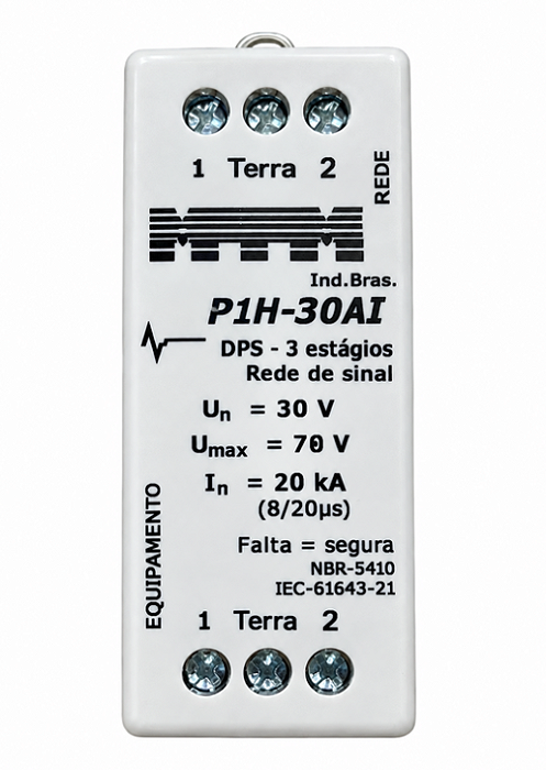 P1H-30AI PROTETETOR DPS HIBRIDO 20KA REDE INCENDIO 30V