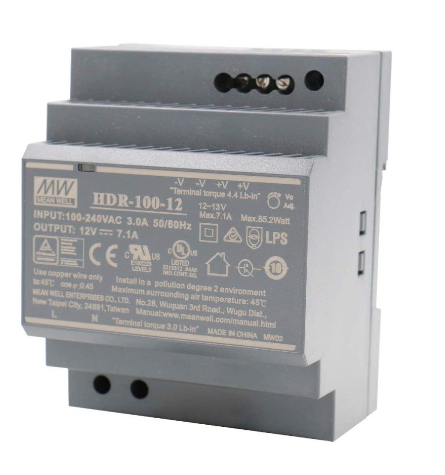 HDR-100-12N Fonte Chaveada Industrial p/ Trilho DIN 12V 7,5A