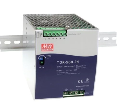 TDR-960-24 Fonte Chaveada Industrial Trifásica 24V 40A p/ Trilho Din