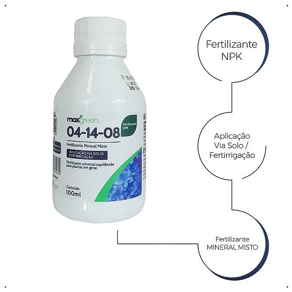 Adubo NPK 04-14-08 – Floração Rápida, Frutificação Abundante e Enraizamento Forte