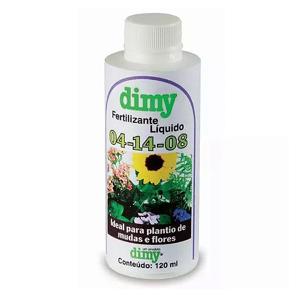 Fertilizante Líquido Dimy 04-14-08 + Micros 120 ml – Nutrição Profunda para Plantas e Flores