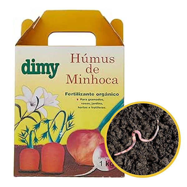 Fertilizante Húmus de Minhoca Dimy 1kg – Adubo Orgânico Natural p/ Plantas
