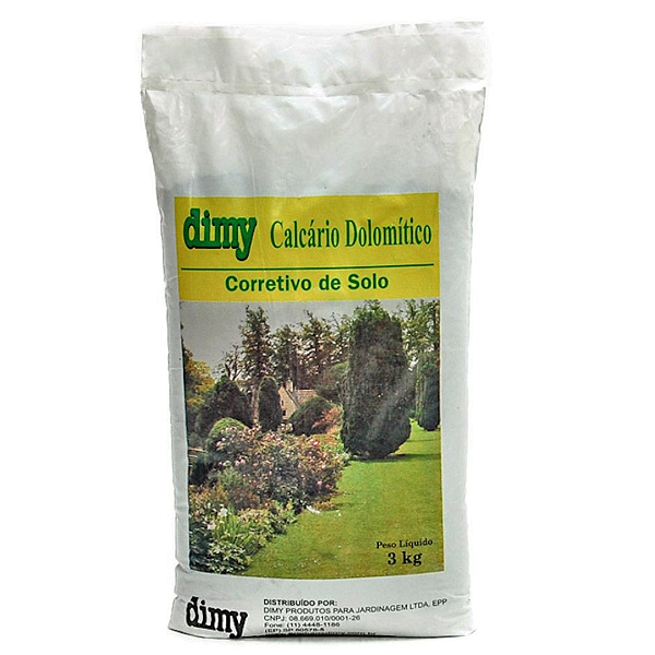 Calcário Dolomítico Dimy 3 kg – Corretivo de Solo, Nutrientes e pH Balanceado