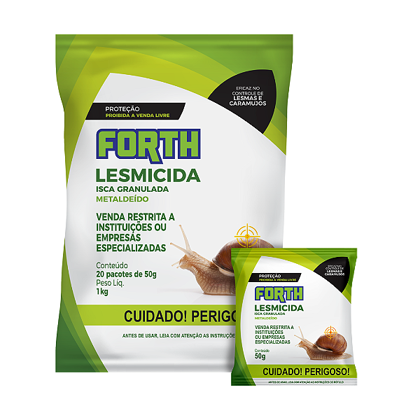 Forth Lesmicida Isca Granulada 50 g – Controle de Lesmas & Caramujos p/ Jardim