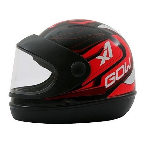 capacete Interlagos gow x1 tamanho 60 preto com vermelho