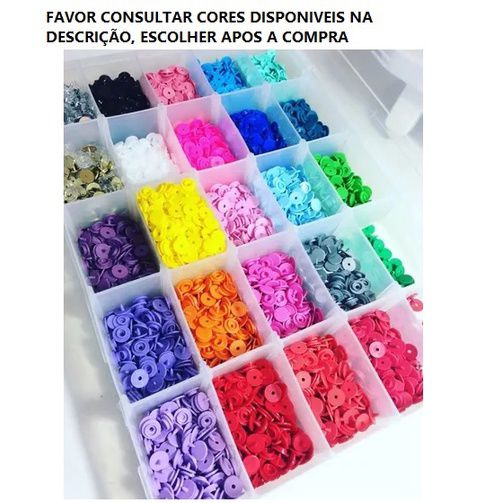 Botão Pressão De Plástico Ritas Colorido N°10 Tictac 200 Uni