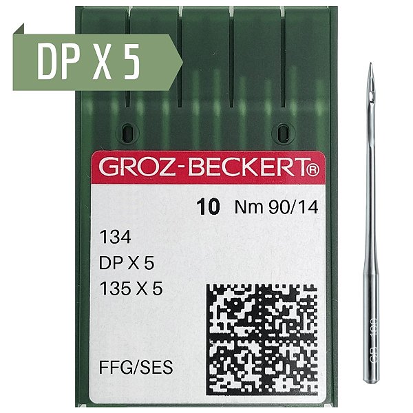 Agulha Para Maquina De Costura Reta Industrial Cabo Grosso dpx5 Groz Beckert - 10 Unidades