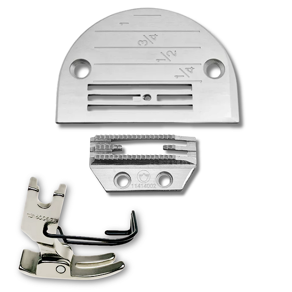 Kit Calcador Dente Chapa De Agulha Reta Industrial Jack