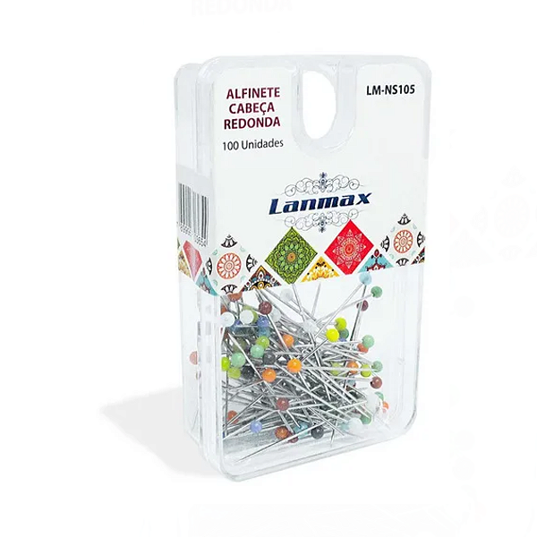 Alfinete Cabeça De Vidro Patchwork Costura - LM-NS105