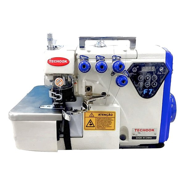 Máquina De Costura Overlock F7 4 Fios Branco + Mesa Completa Para Overlock