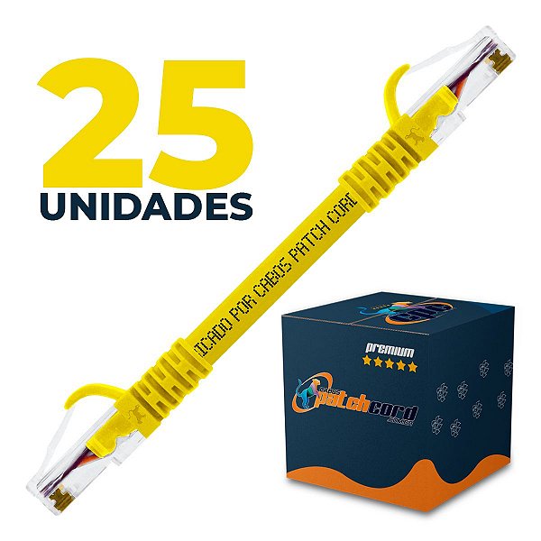 Cabo Patch Cord CAT5e UTP CCA 15 Centímetros - 25 Unidades